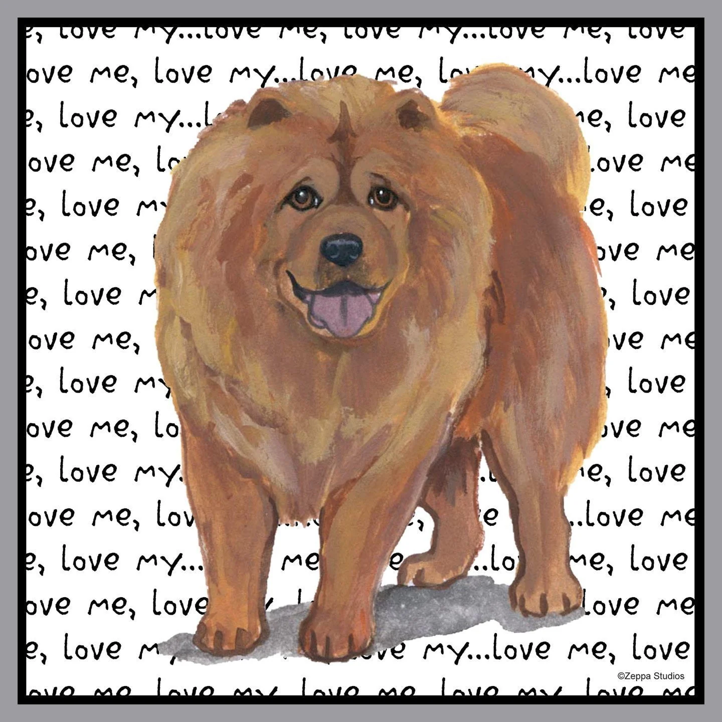Chow Chow Love Text - Adult Unisex Hoodie Sweatshirt - Image 2