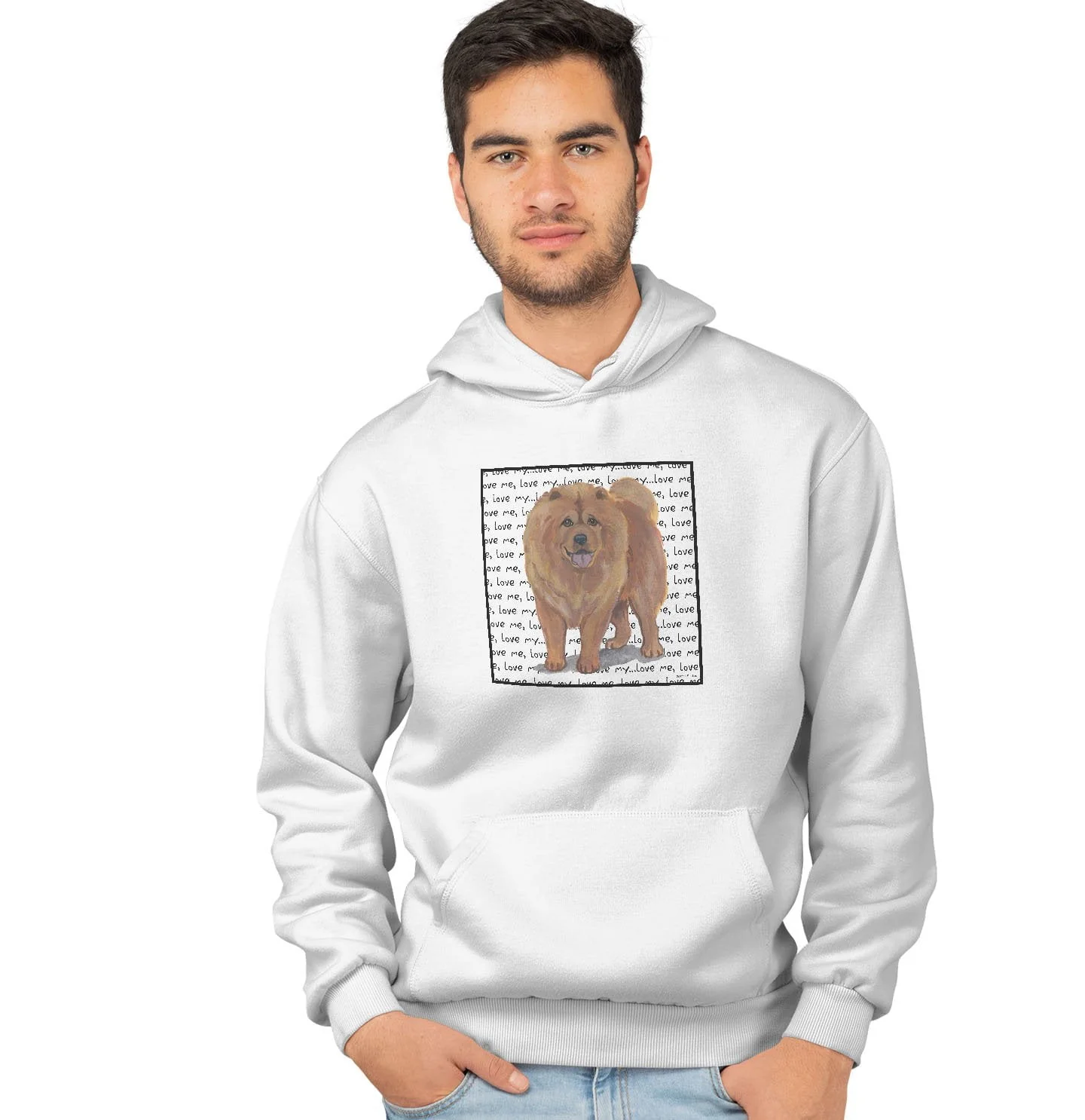 Chow Chow Love Text - Adult Unisex Hoodie Sweatshirt - Image 4