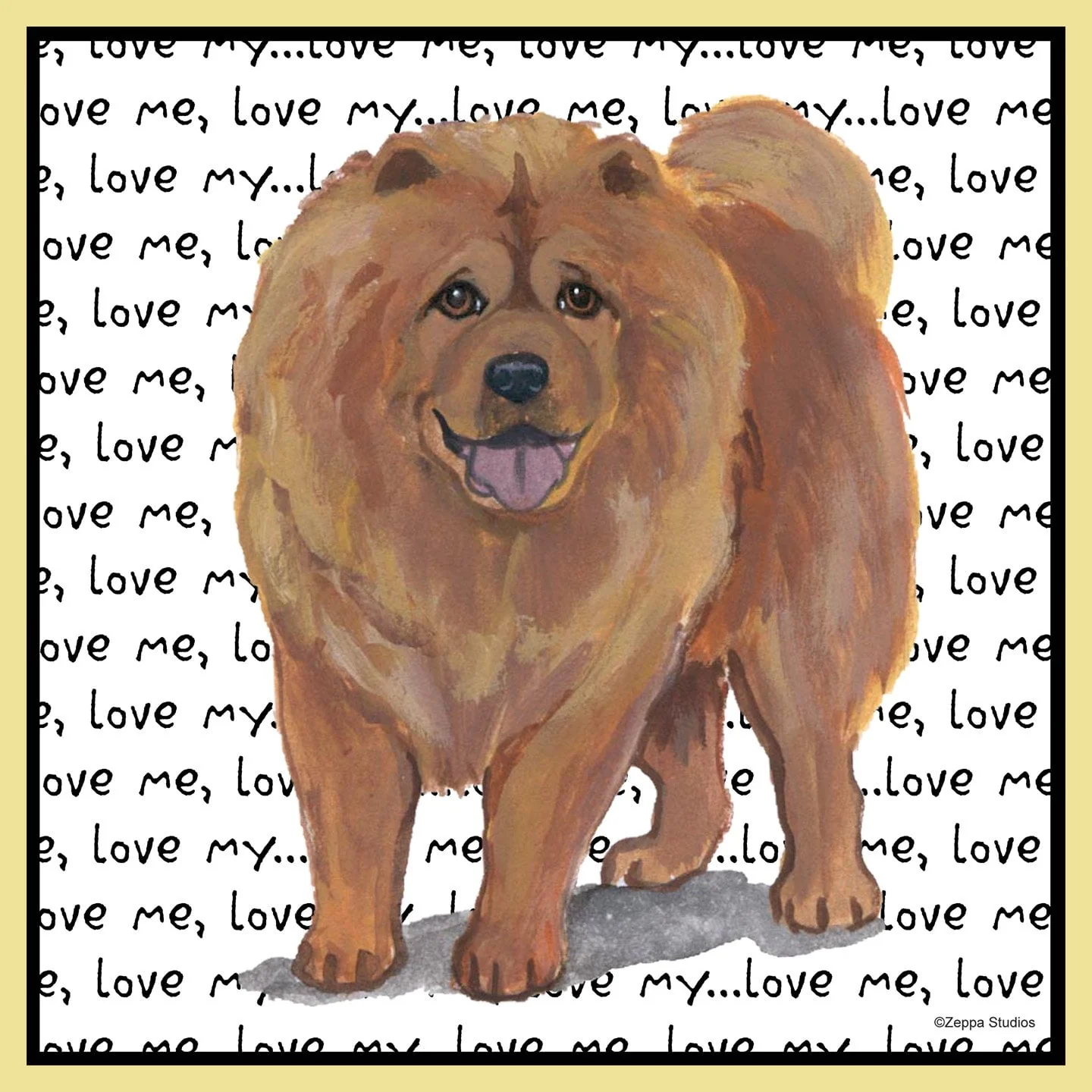 Chow Chow Love Text - Adult Unisex T-Shirt - Image 2