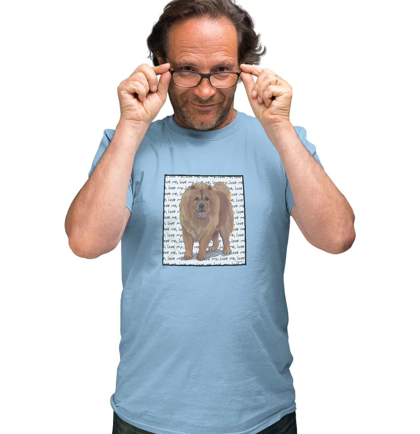 Chow Chow Love Text - Adult Unisex T-Shirt - Image 4