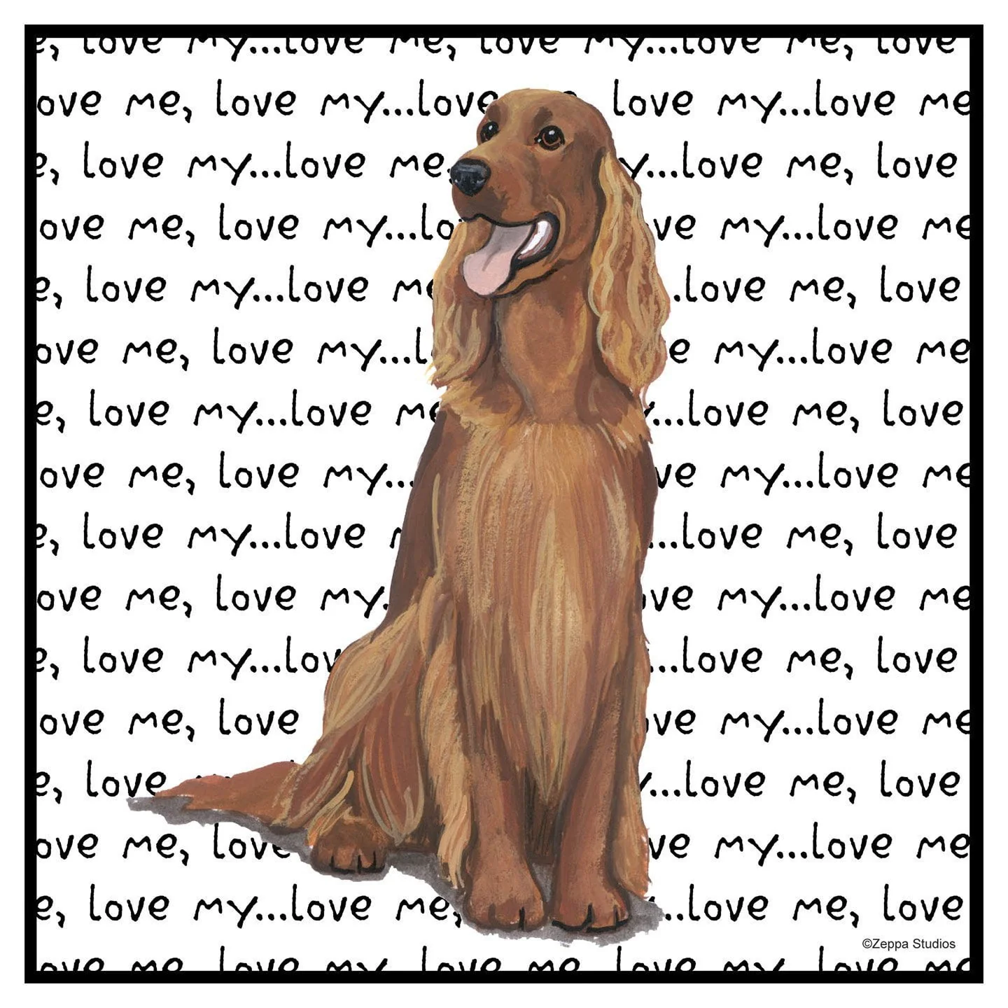 Irish Setter Love Text - Adult Unisex Hoodie Sweatshirt - Image 2
