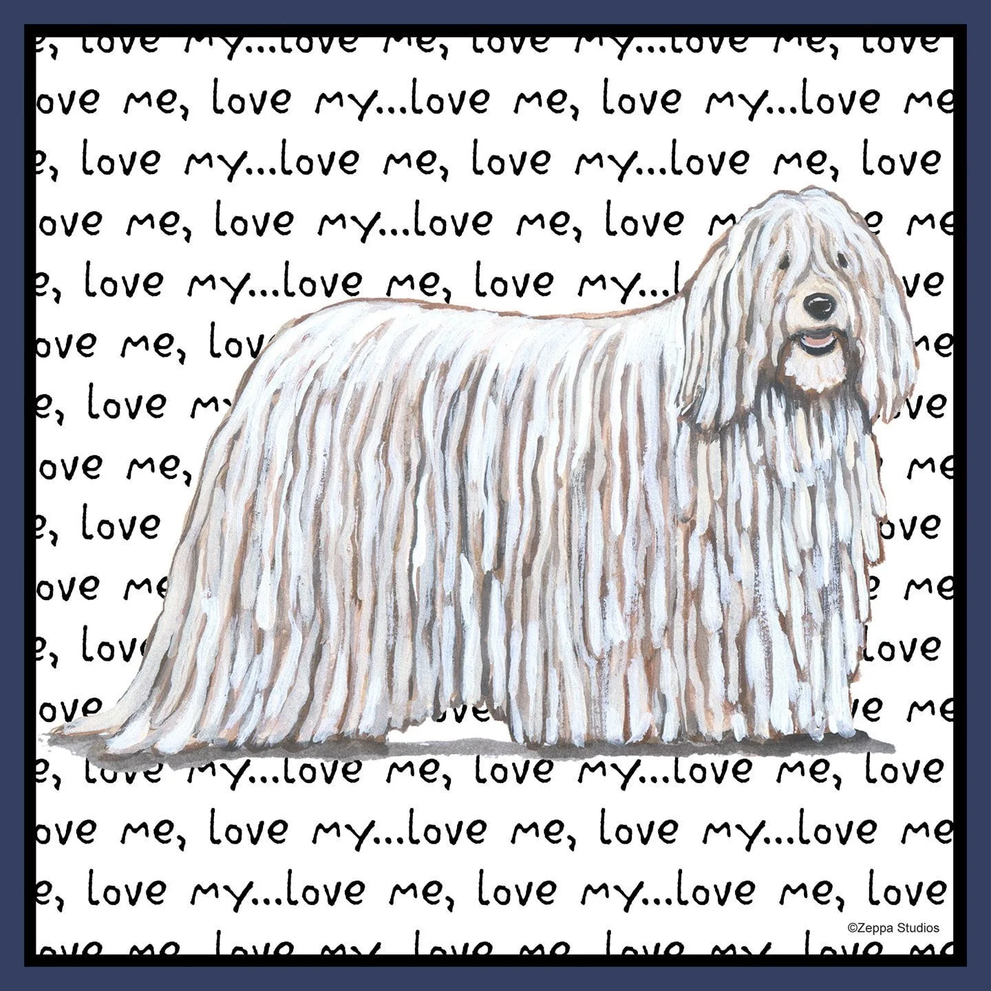 Komondor Love Text - Adult Unisex T-Shirt - Image 2