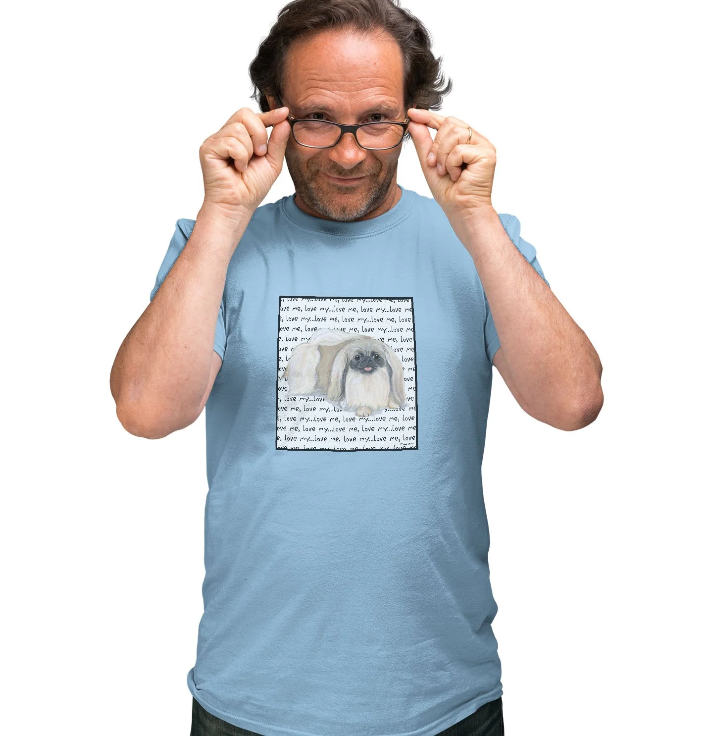 Pekingese Love Text - Adult Unisex T-Shirt - Image 4