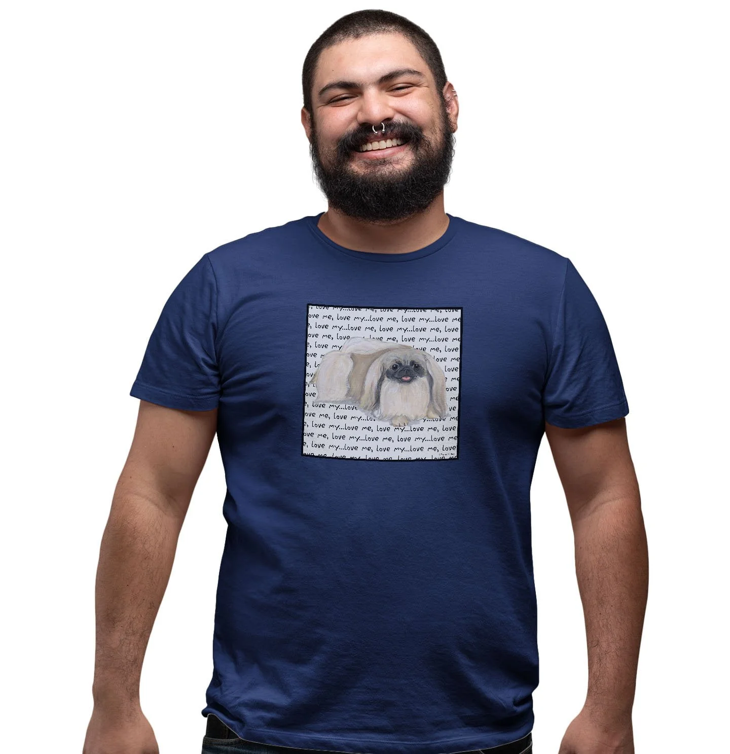 Pekingese Love Text - Adult Unisex T-Shirt - Image 5