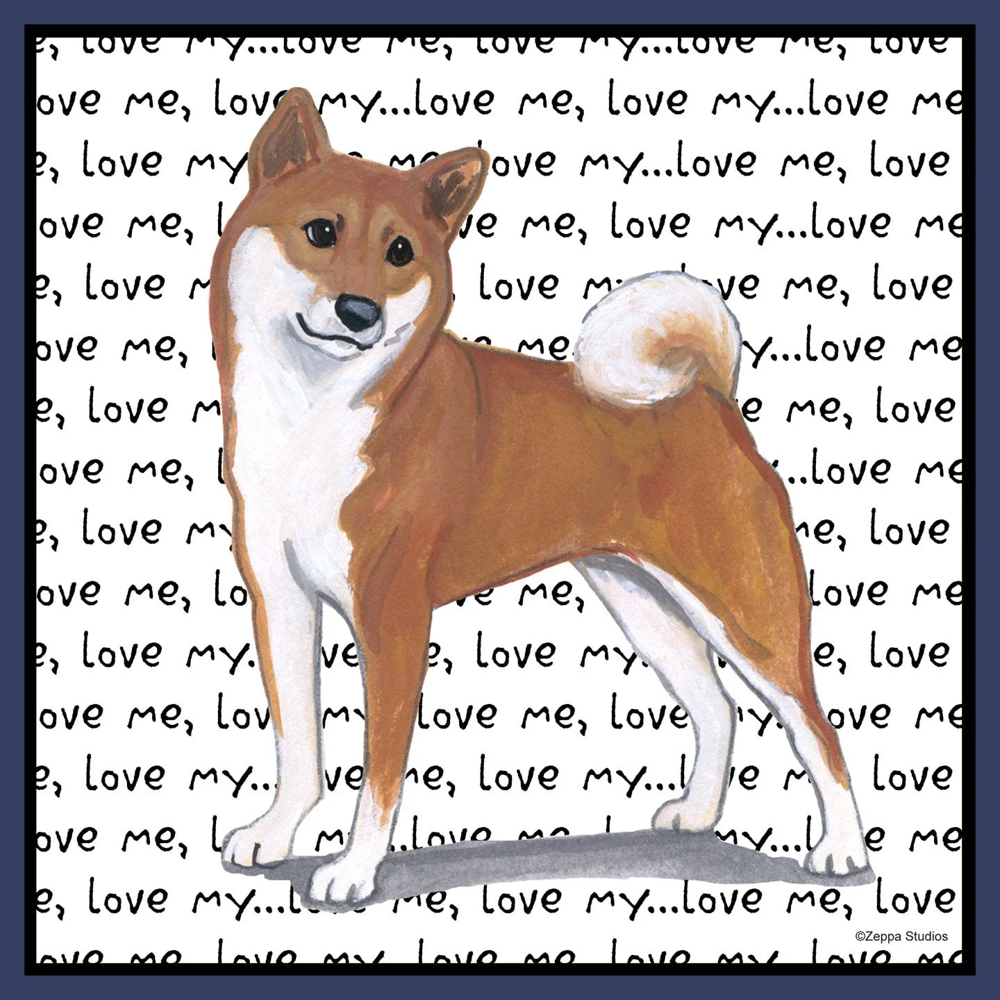Shiba Inu Love Text - Adult Unisex Hoodie Sweatshirt - Image 2