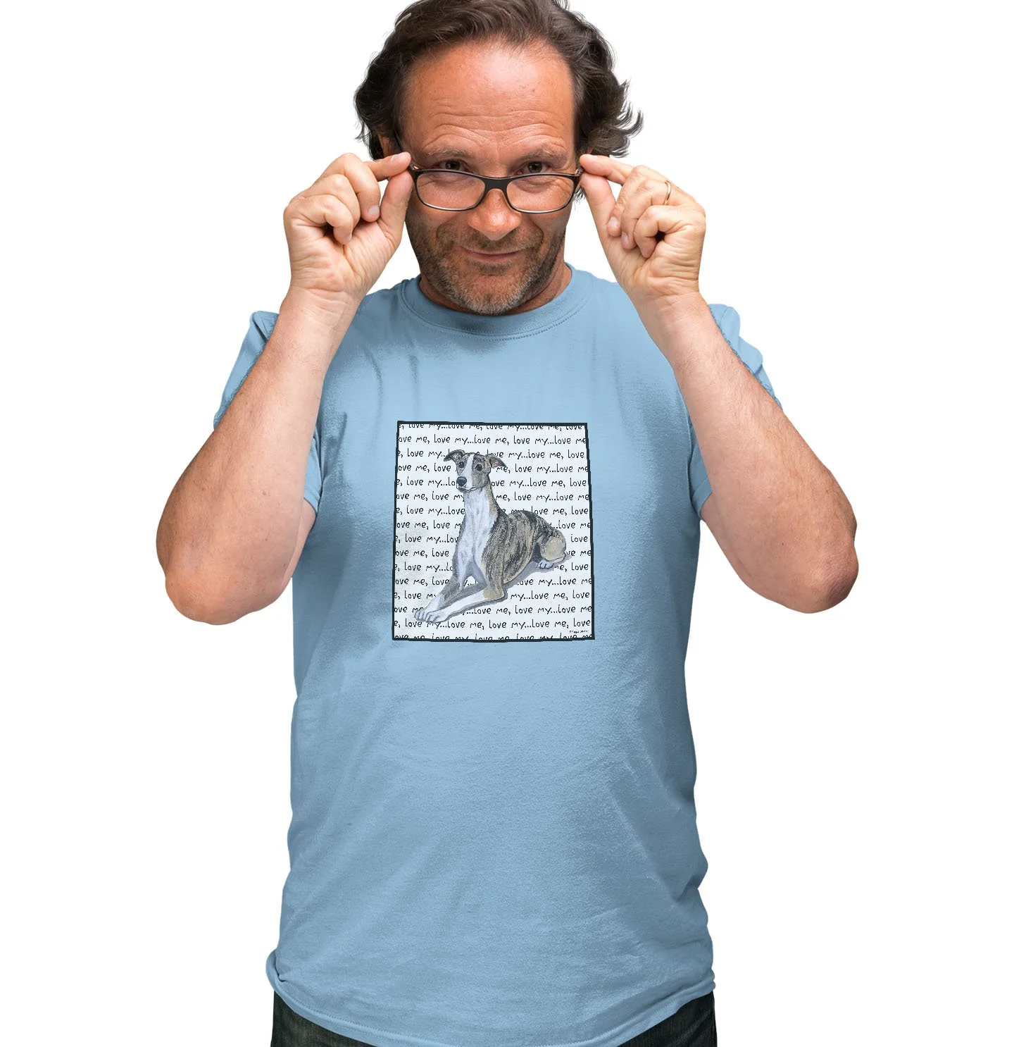 Whippet Love Text - Adult Unisex T-Shirt - Image 4