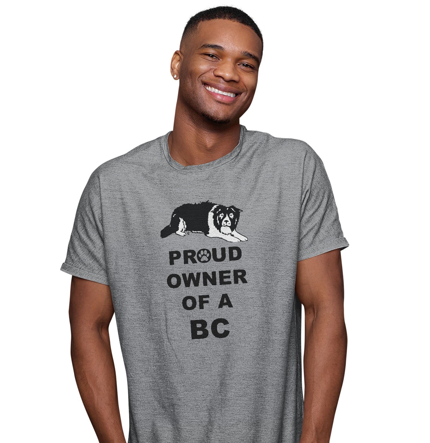 Border Collie Proud Owner - Adult Unisex T-Shirt - Image 3