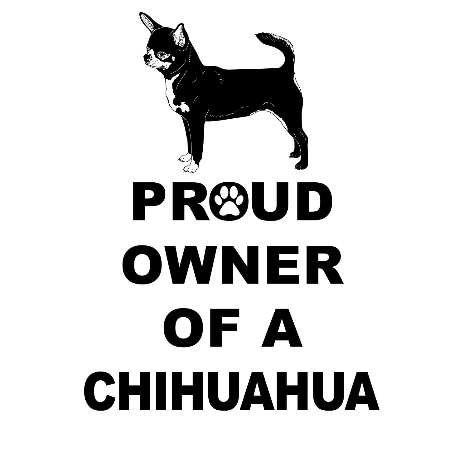 Black & White Chihuahua Proud Owner - Adult Unisex Hoodie Sweatshirt - Image 2