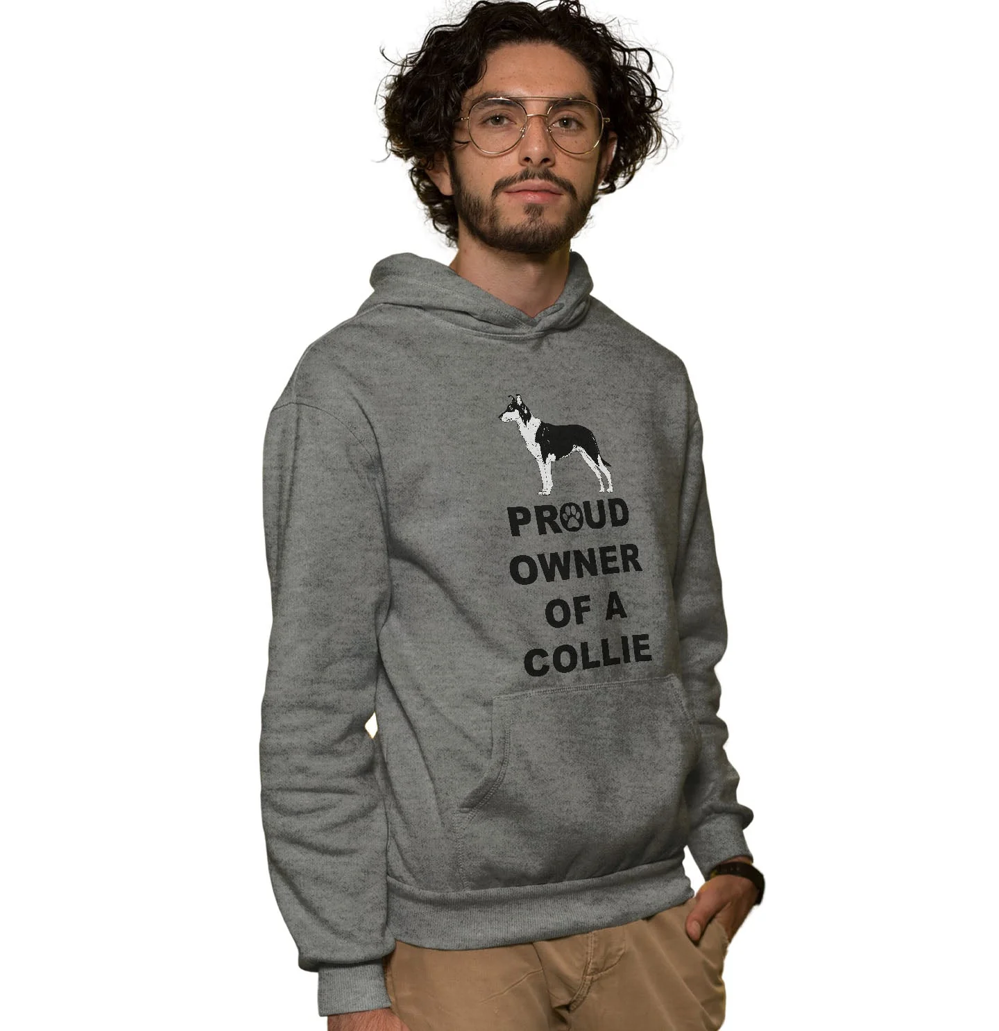Collie Proud Owner - Adult Unisex Hoodie Sweatshirt - Image 3