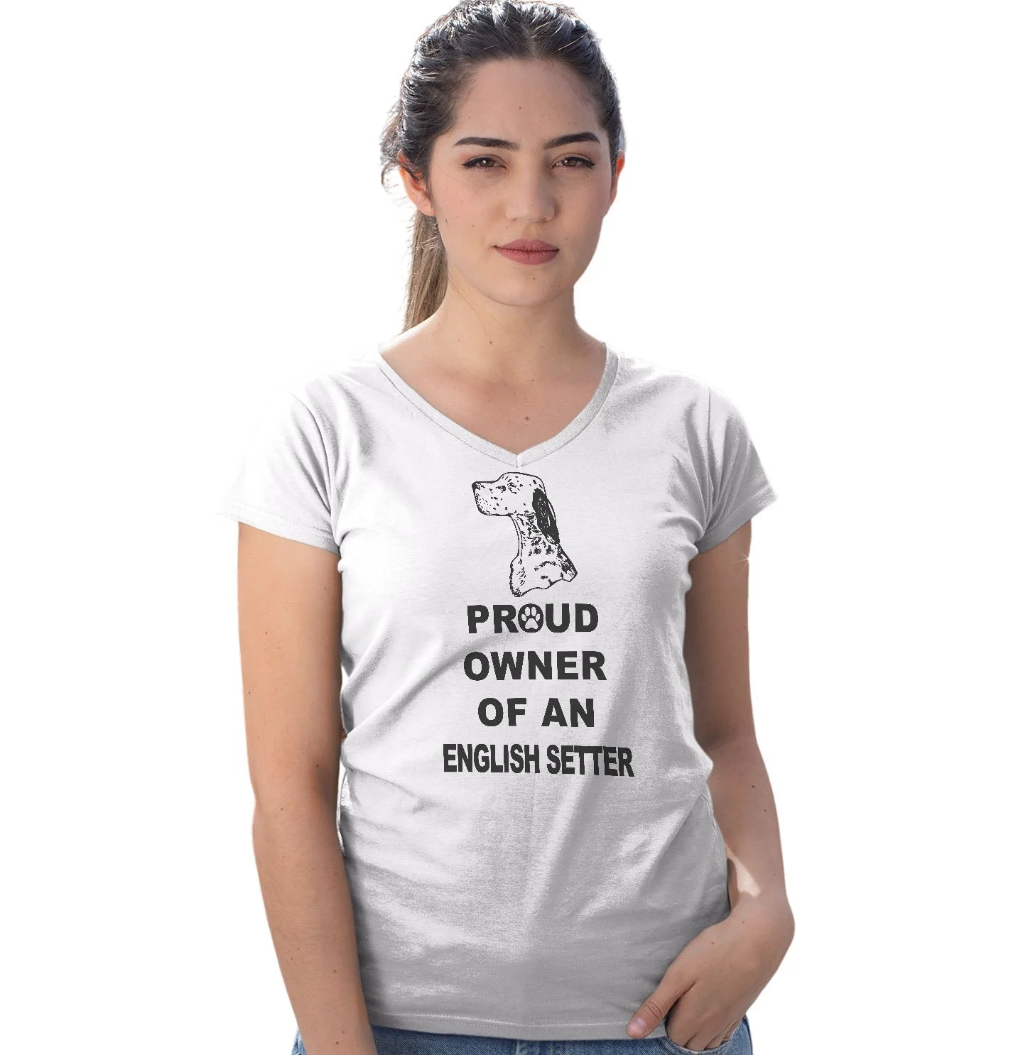 English Setter Proud Owner - Women's V-Neck T-Shirt