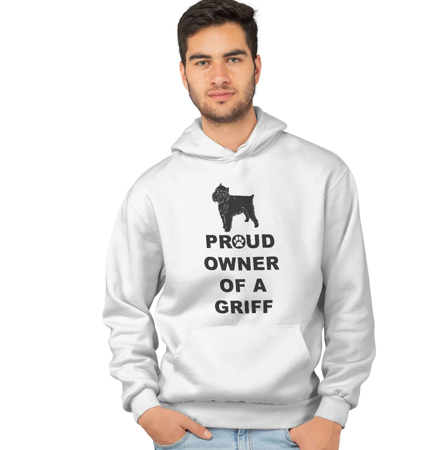 Brussels Griffon Proud Owner - Adult Unisex Hoodie Sweatshirt - Image 3