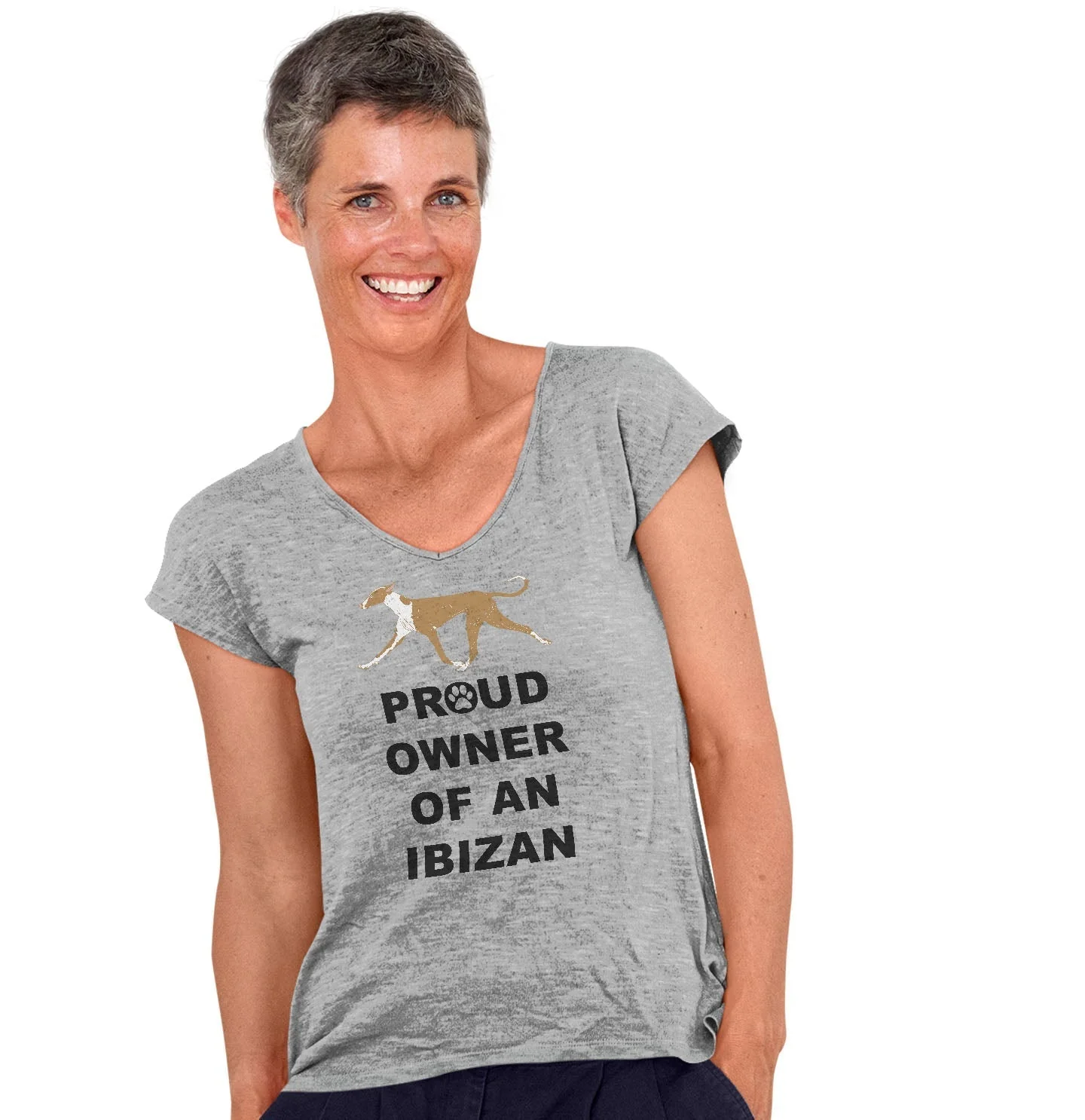Ibizan Hound Proud Owner - Women's V-Neck T-Shirt - Image 3