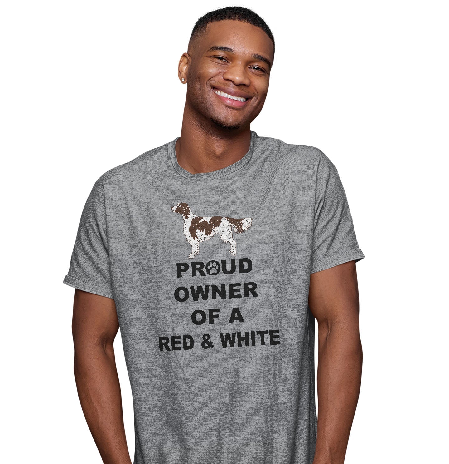 Irish Red & White Setter Proud Owner - Adult Unisex T-Shirt - Image 3
