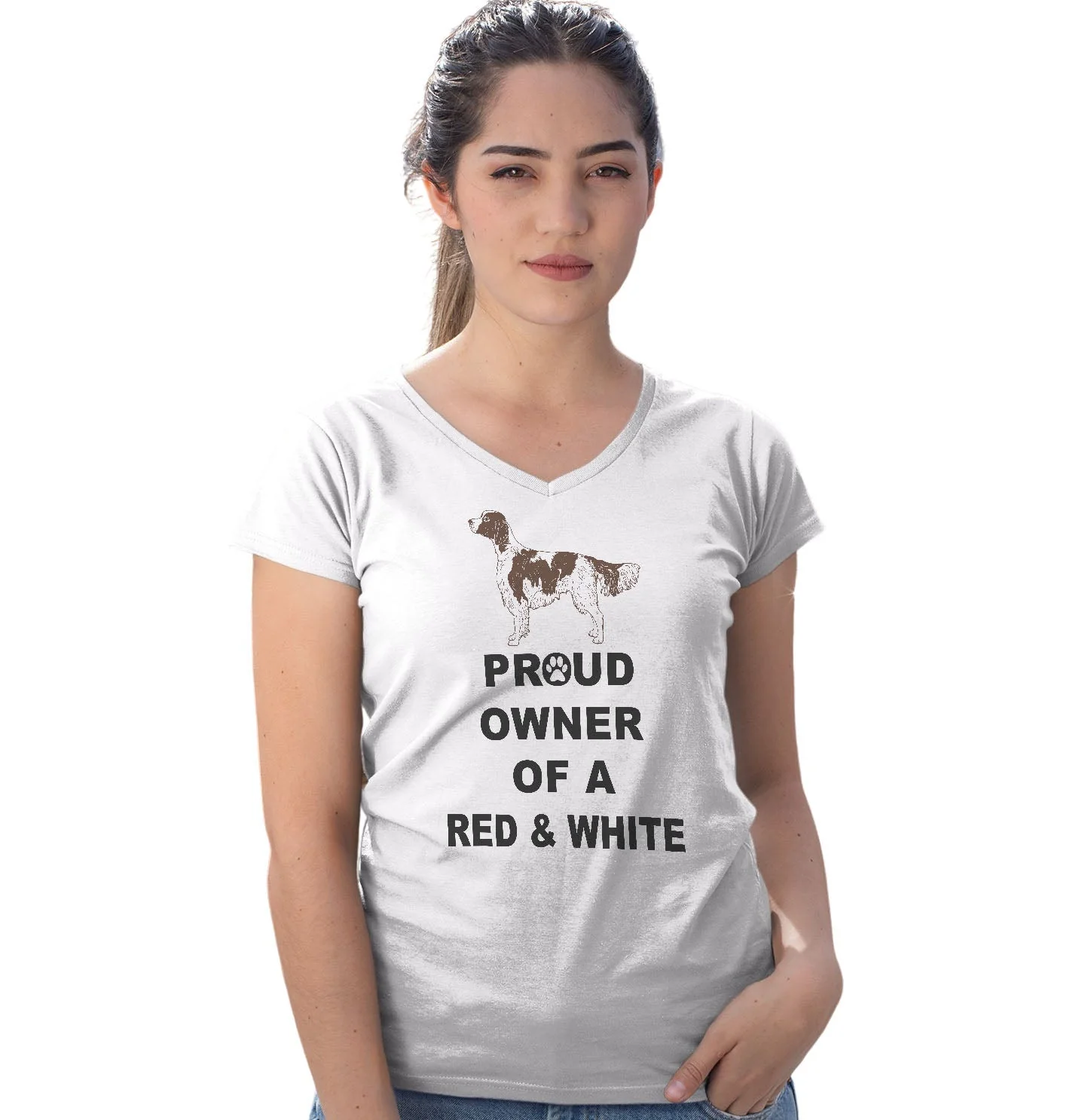 Irish Red & White Setter Proud Owner - Women's V-Neck T-Shirt