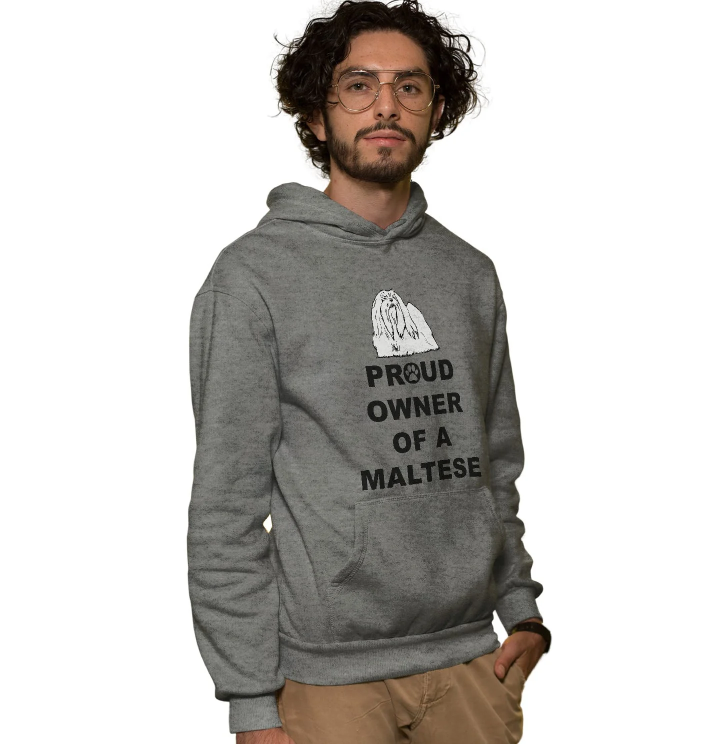 Maltese Proud Owner - Adult Unisex Hoodie Sweatshirt - Image 3
