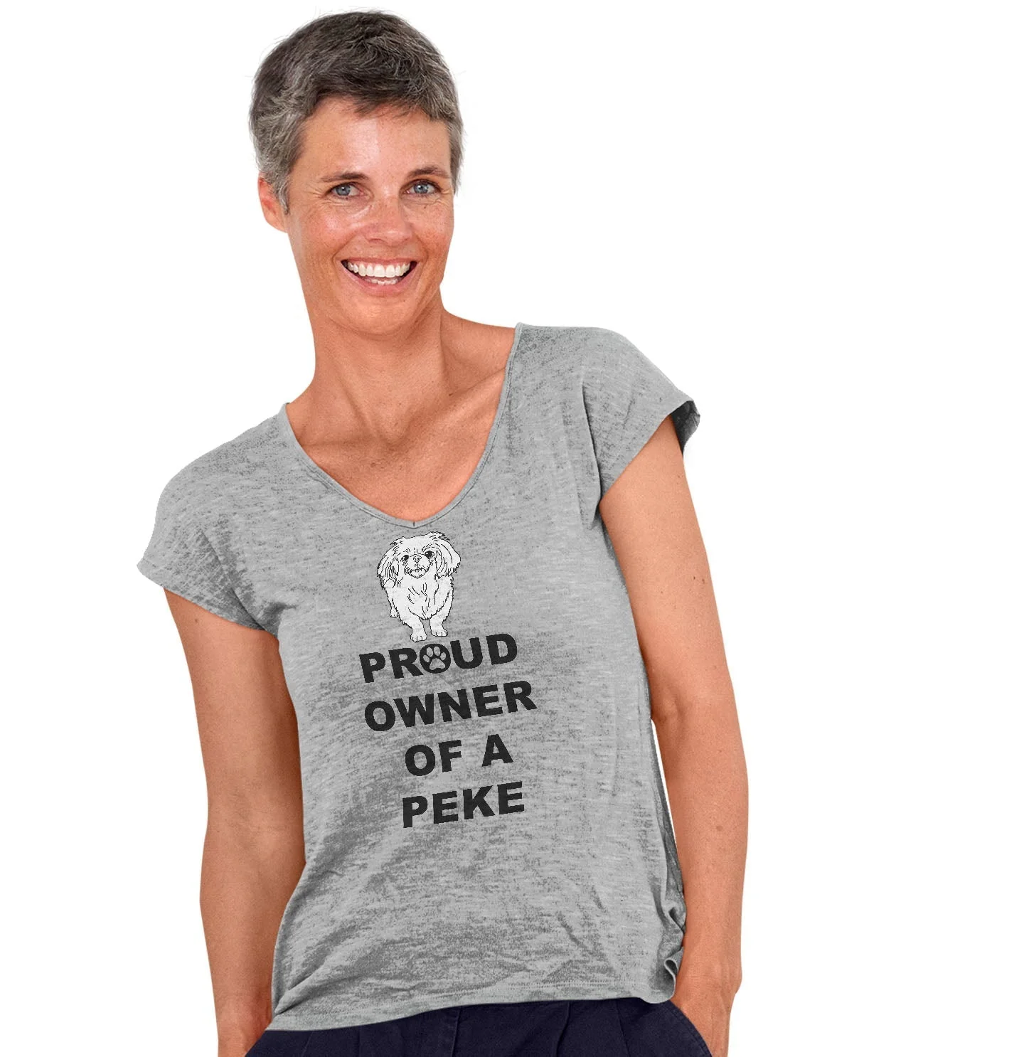 Pekingese Proud Owner - Women's V-Neck T-Shirt - Image 3