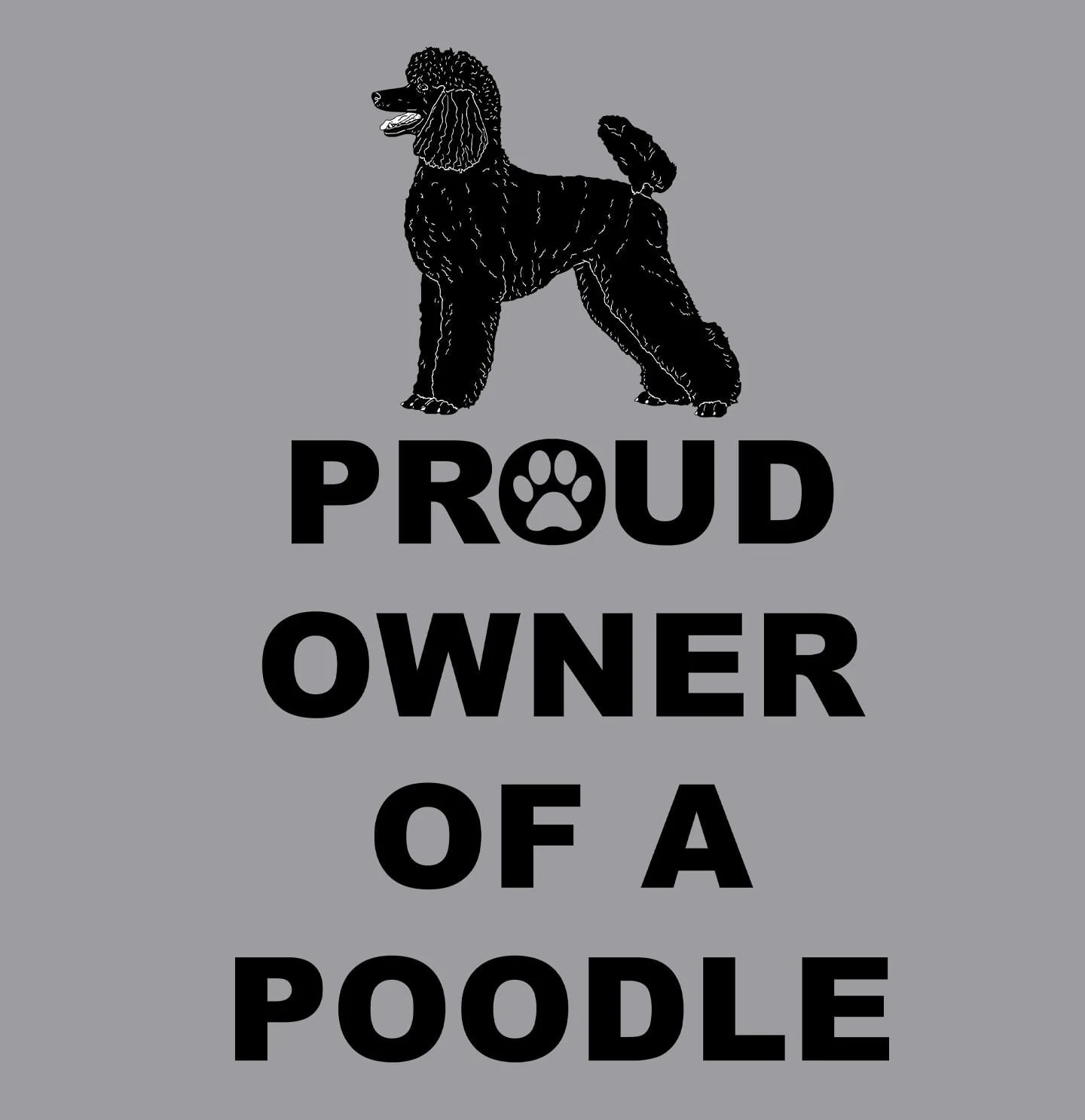 Black Poodle Proud Owner - Adult Unisex Crewneck Sweatshirt - Image 2