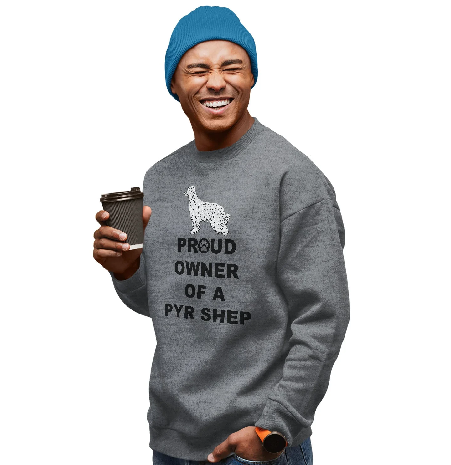 Pyrenean Shepherd Proud Owner - Adult Unisex Crewneck Sweatshirt