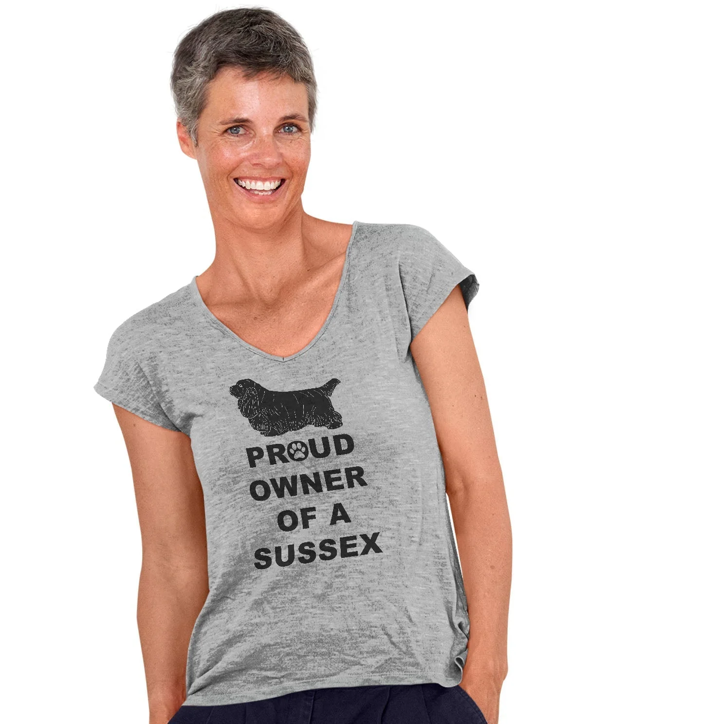 Sussex Spaniel Proud Owner - Women's V-Neck T-Shirt - Image 3