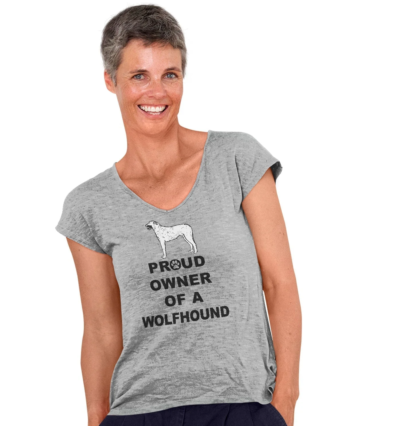 Irish Wolfhound Proud Owner - Women's V-Neck T-Shirt - Image 3