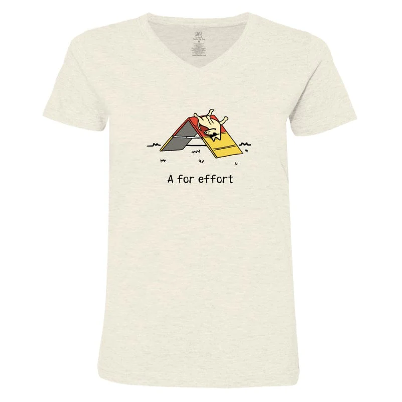 A For Effort - Ladies T-Shirt V-Neck