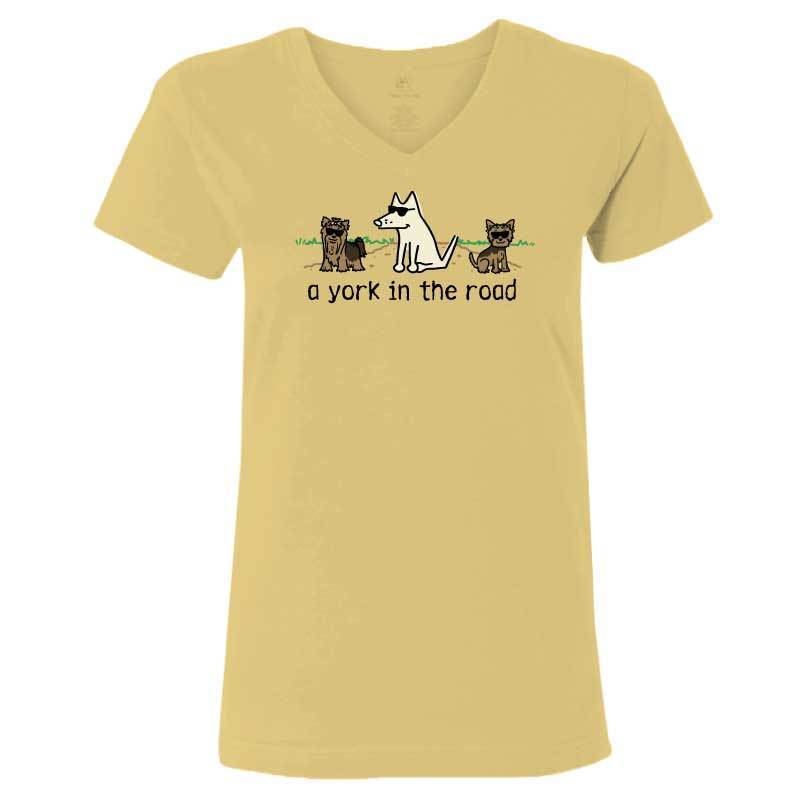A York In the Road - Ladies T-Shirt V-Neck - Image 3