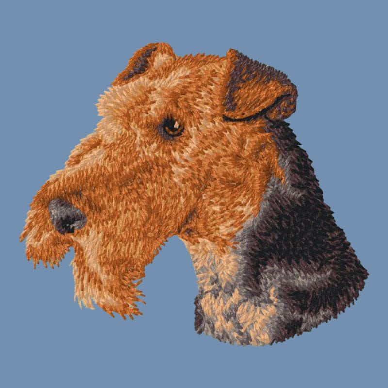 Airedale Terrier Embroidered Men's Denim Shirt - Image 2