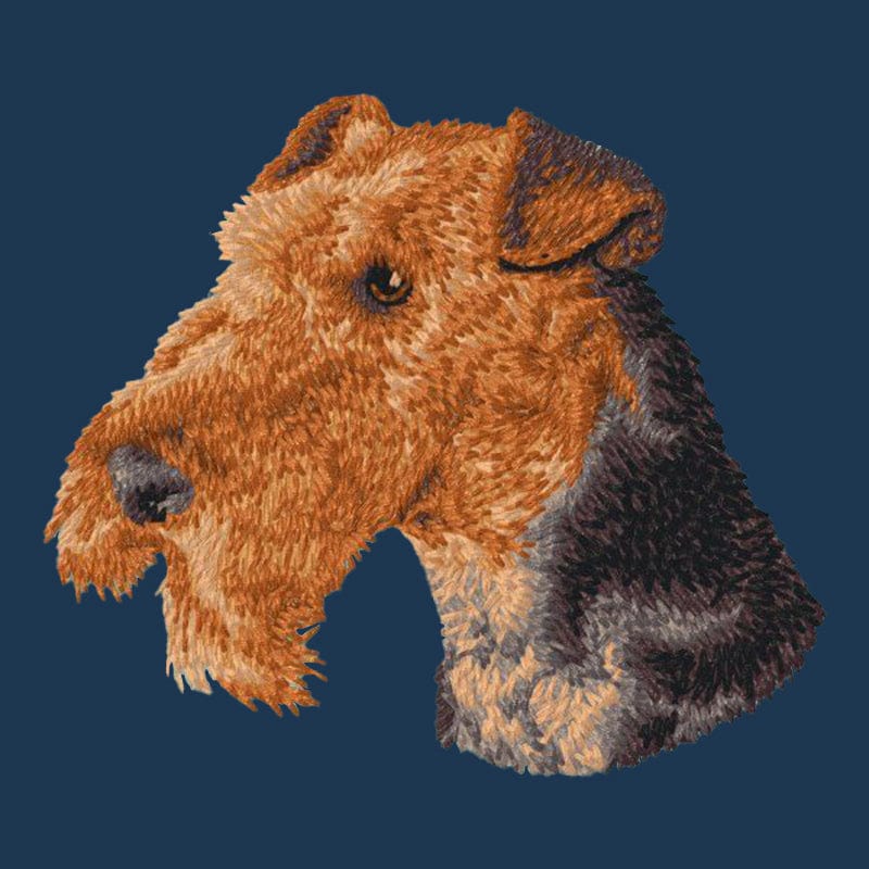 Airedale Terrier Embroidered Men's Denim Shirt - Image 4