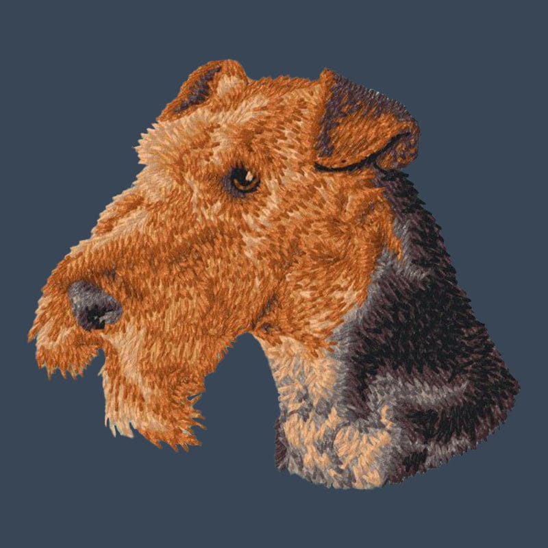 Airedale Terrier Embroidered Women's Denim Shirt - Image 4