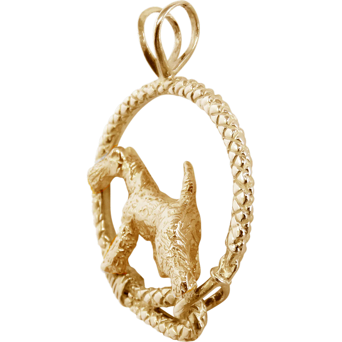 Airedale Terrier Solid 14K Gold  Leash Pendant - Image 3