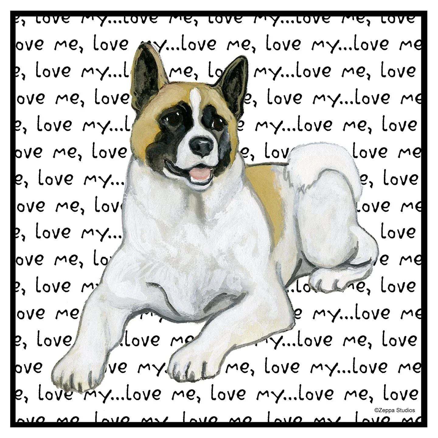 Akita Love Text - Women's V-Neck T-Shirt - Image 2