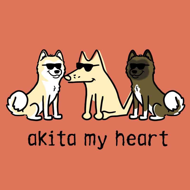 Akita My Heart - Ladies T-Shirt Crew Neck - Image 2