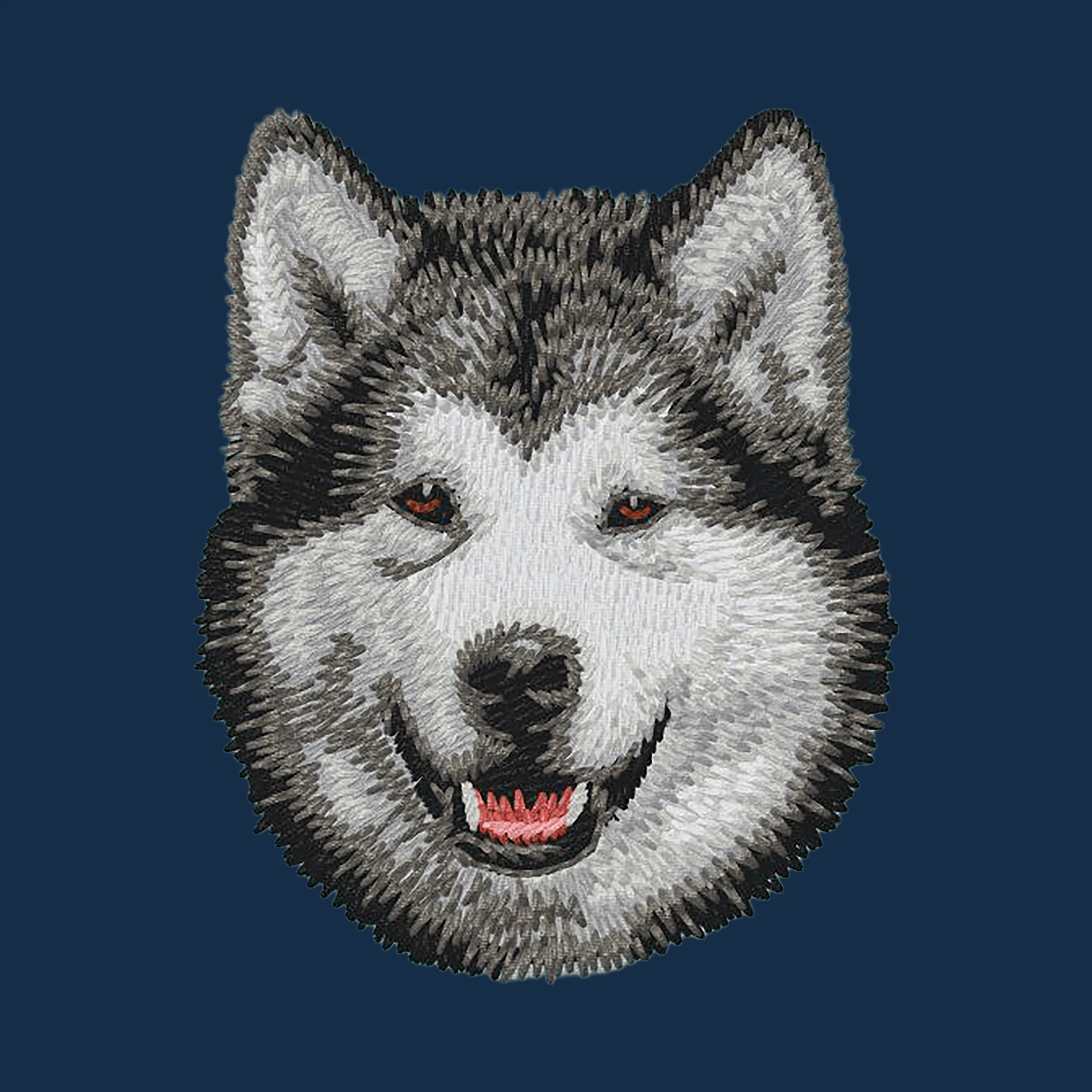 Alaskan Malamute Embroidered Men's Denim Shirt - Image 4