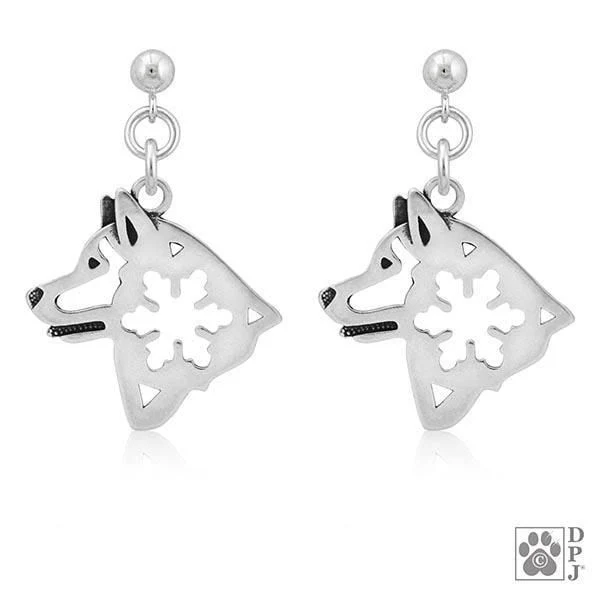 Alaskan Malamute w/Snowflake, Head, Earring - Image 2
