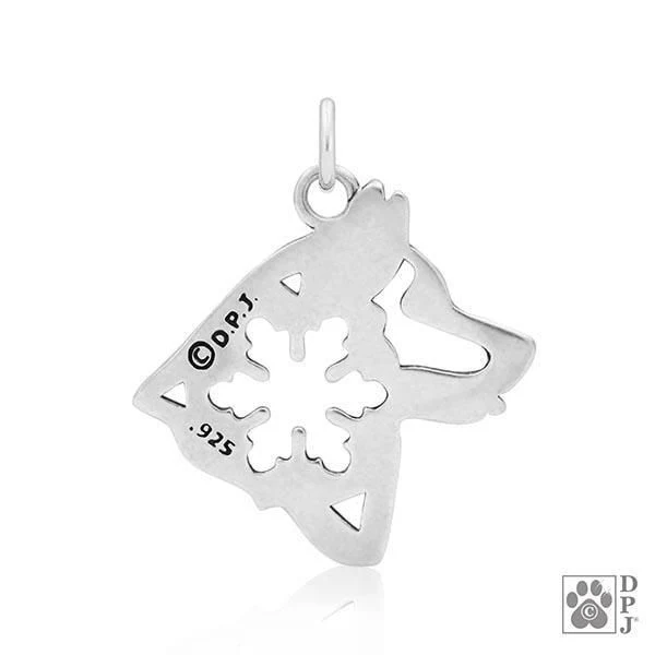 Alaskan Malamute w/Snowflake, Head, Pendant - Image 2