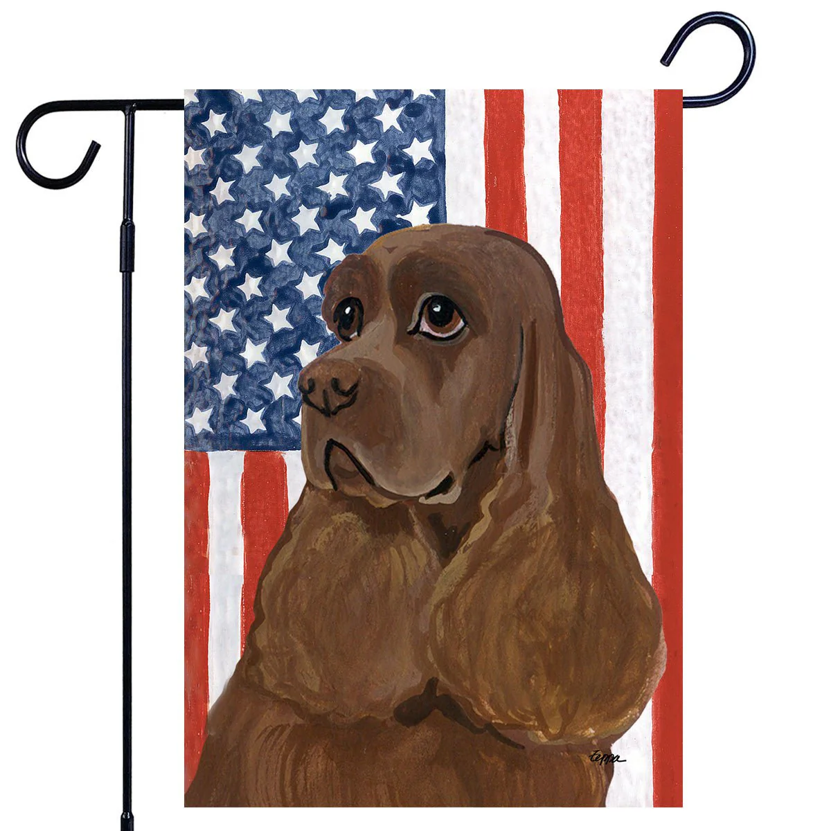 Cocker Spaniel Americana Garden Flag - Image 2
