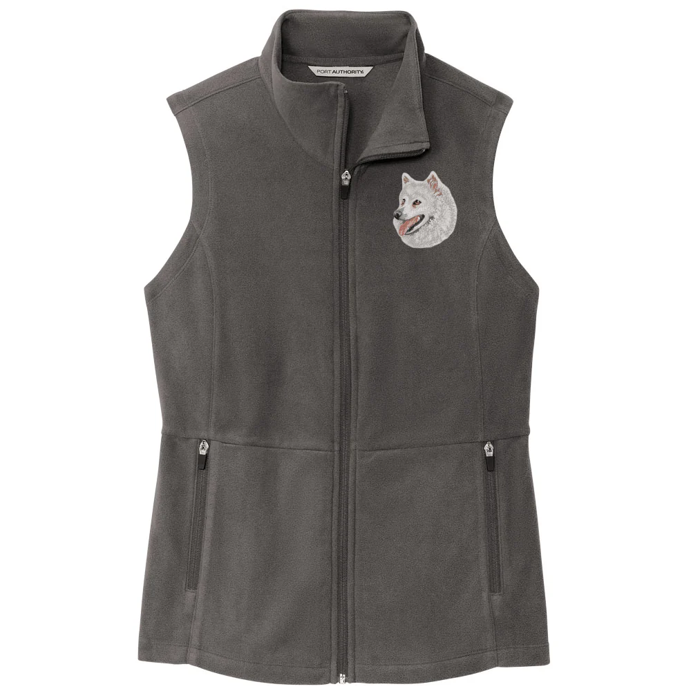 American Eskimo Dog Embroidered Women's Fleece Vest - Image 2