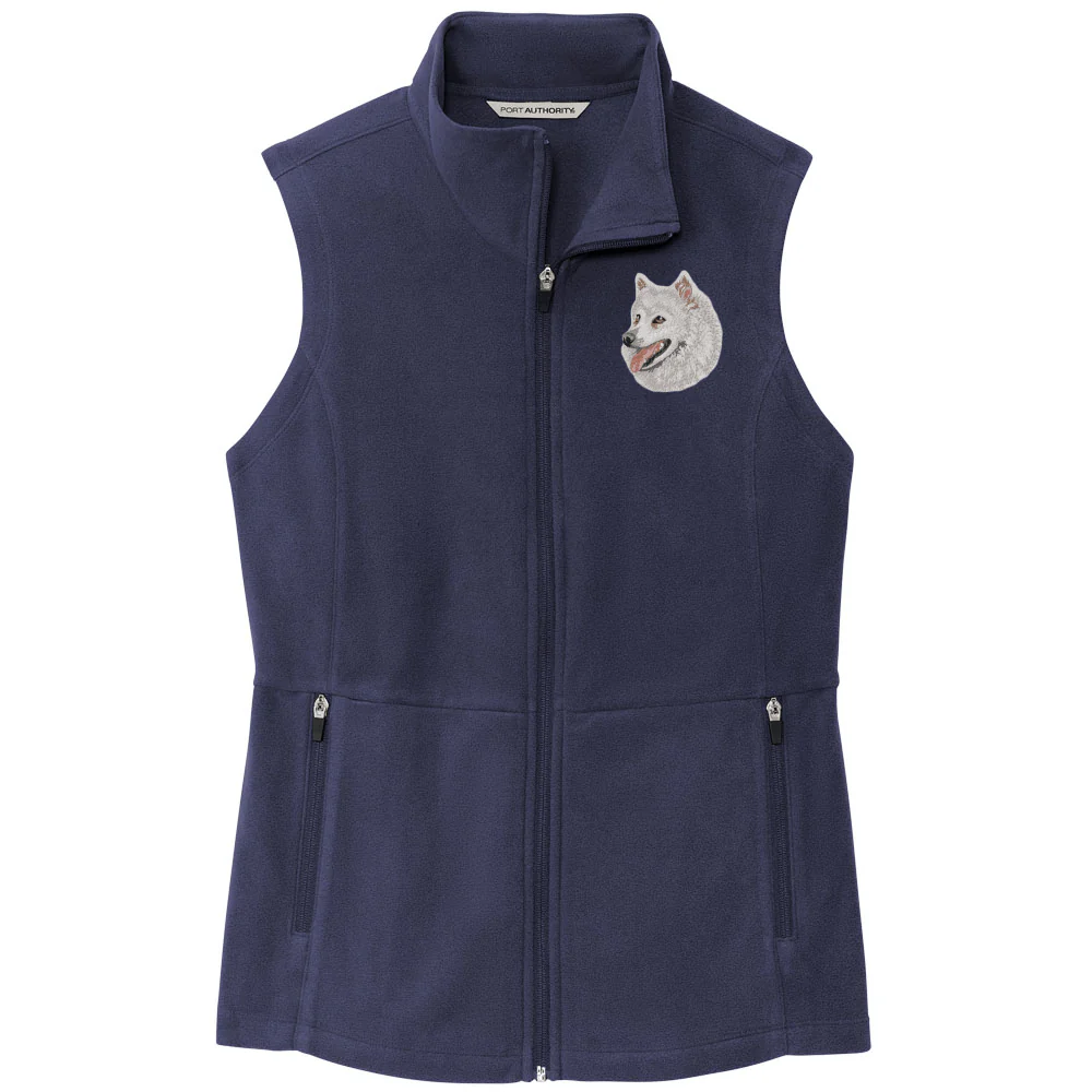 American Eskimo Dog Embroidered Women's Fleece Vest - Image 3