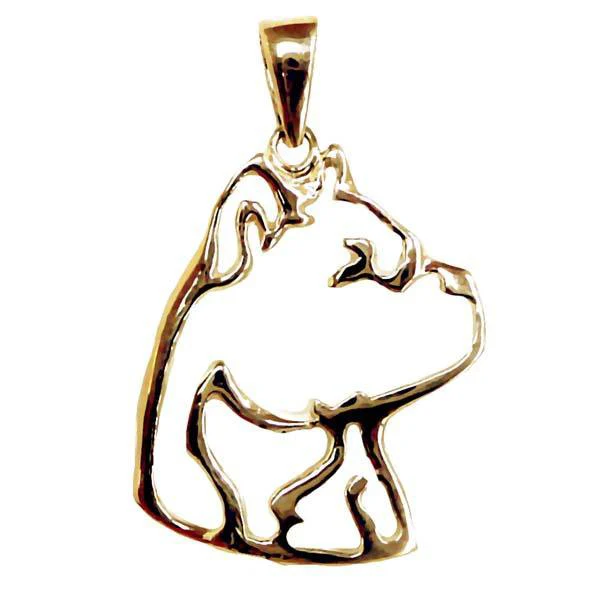 American Staffordshire Terrier 14K Gold Cut Out Pendant - Image 3