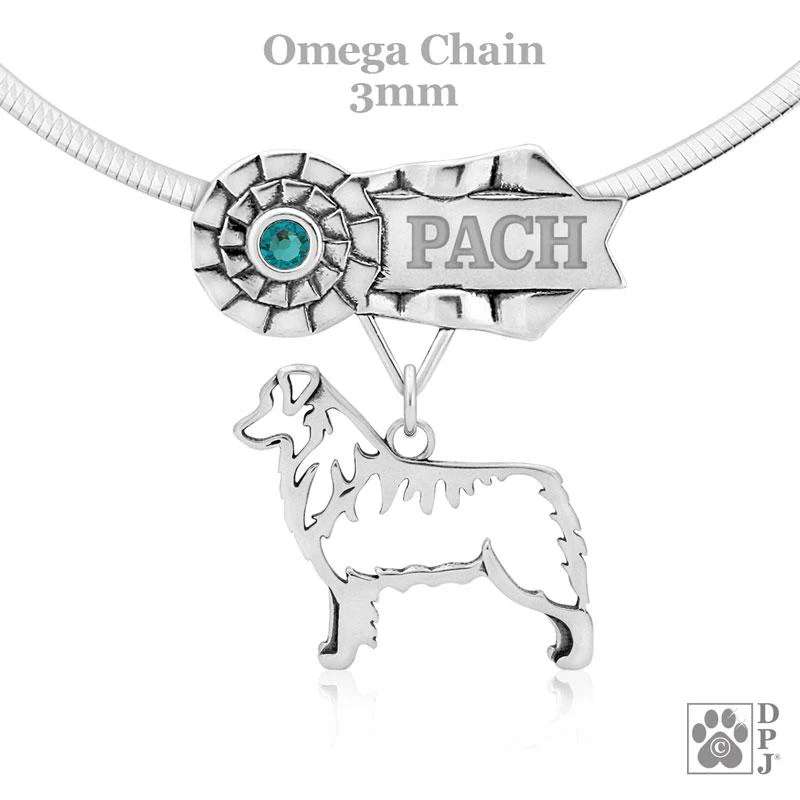 Australian Shepherd, Body, Engravable Ribbon Charm Holder