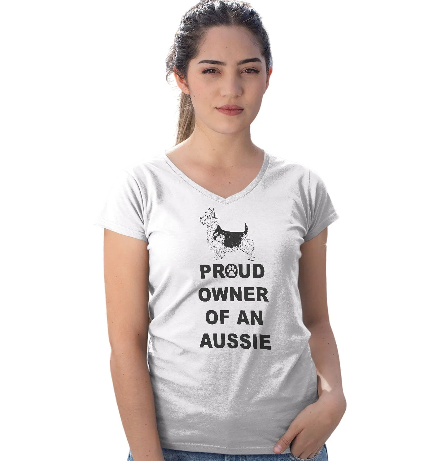 Australian Terrier Proud Owner - Women's V-Neck T-Shirt - Image 3