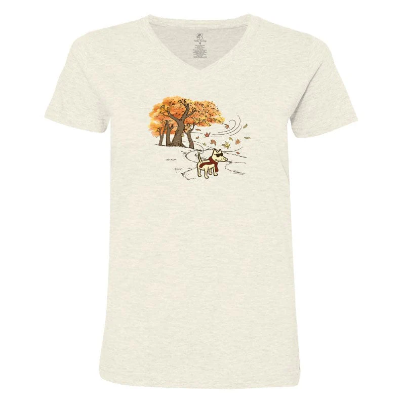 Autumn Trails  - Ladies T-Shirt V-Neck - Image 3