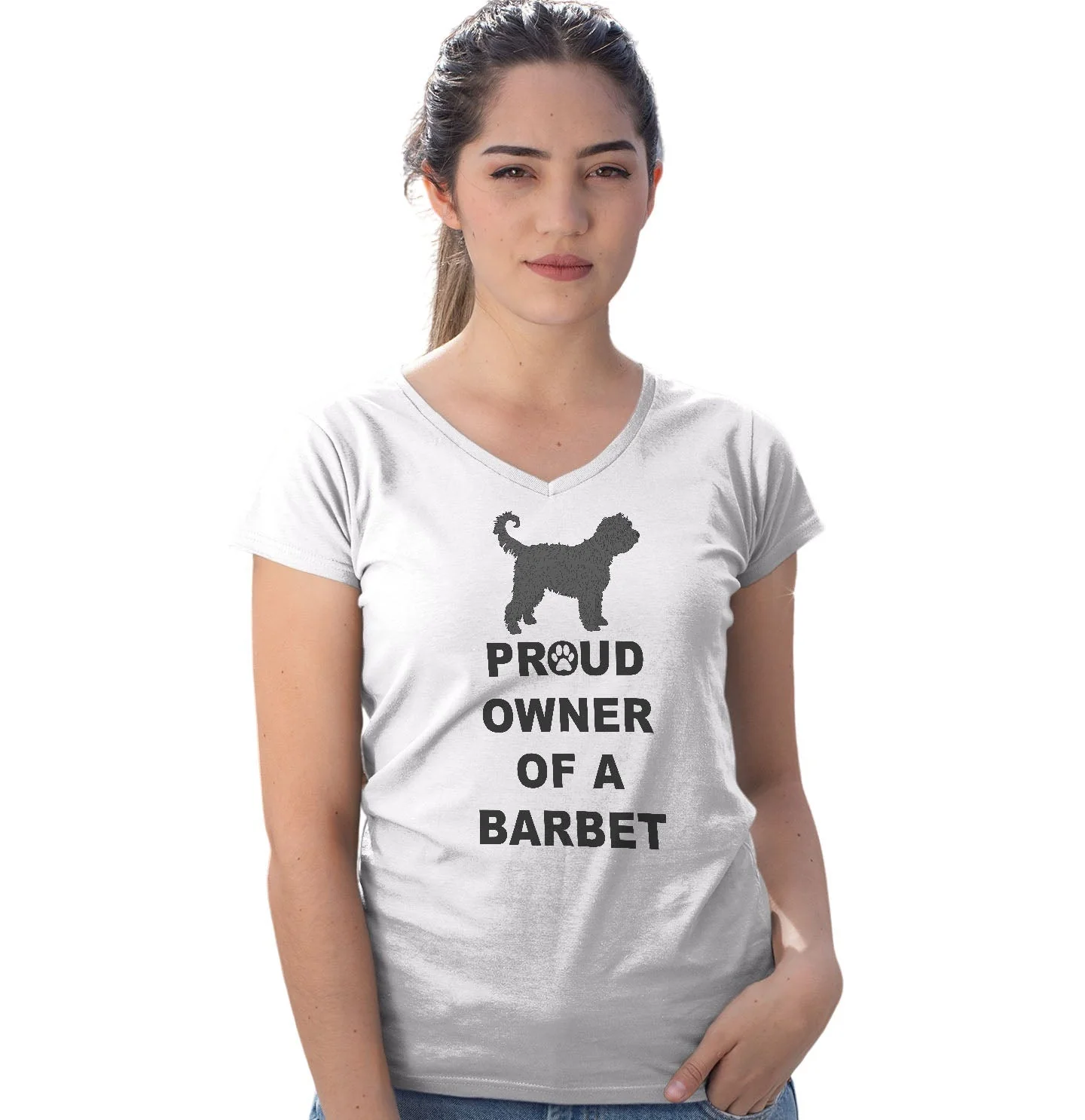Barbet Proud Owner - Women's V-Neck T-Shirt - Image 3
