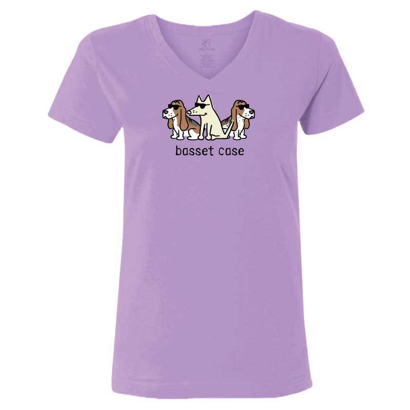 Basset Case - T-Shirt Ladies V-Neck - Image 4