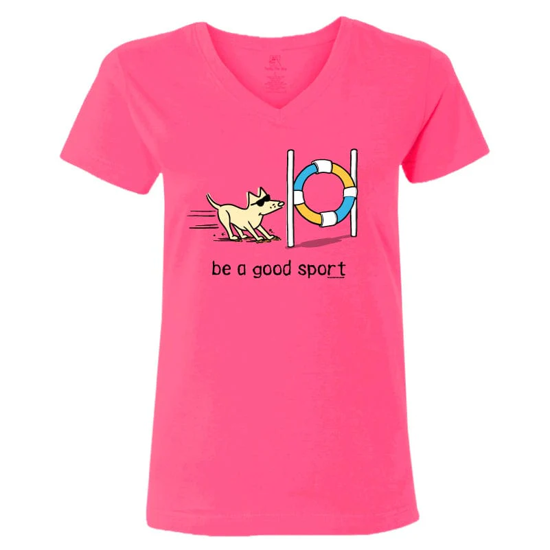 Be A Good Sport - Ladies T-Shirt V-Neck - Image 3