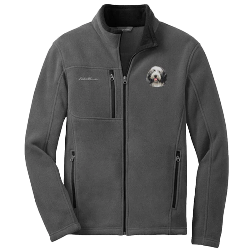 Bearded Collie Embroidered Men's Fleece Jacket