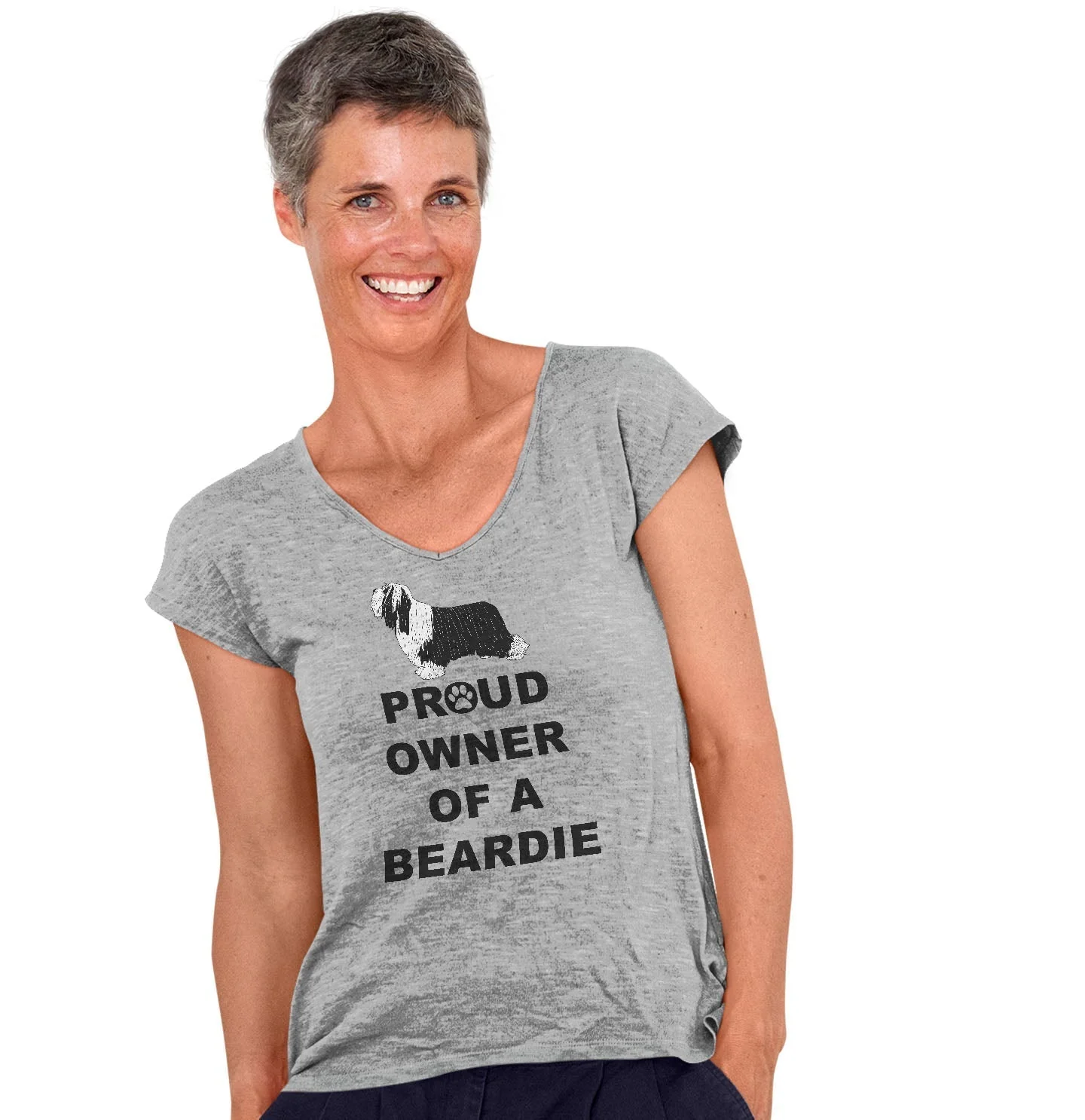 Bearded Collie Proud Owner - Women's V-Neck T-Shirt