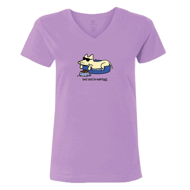 Bed and Breakfast - Ladies T-Shirt V-Neck - Image 3