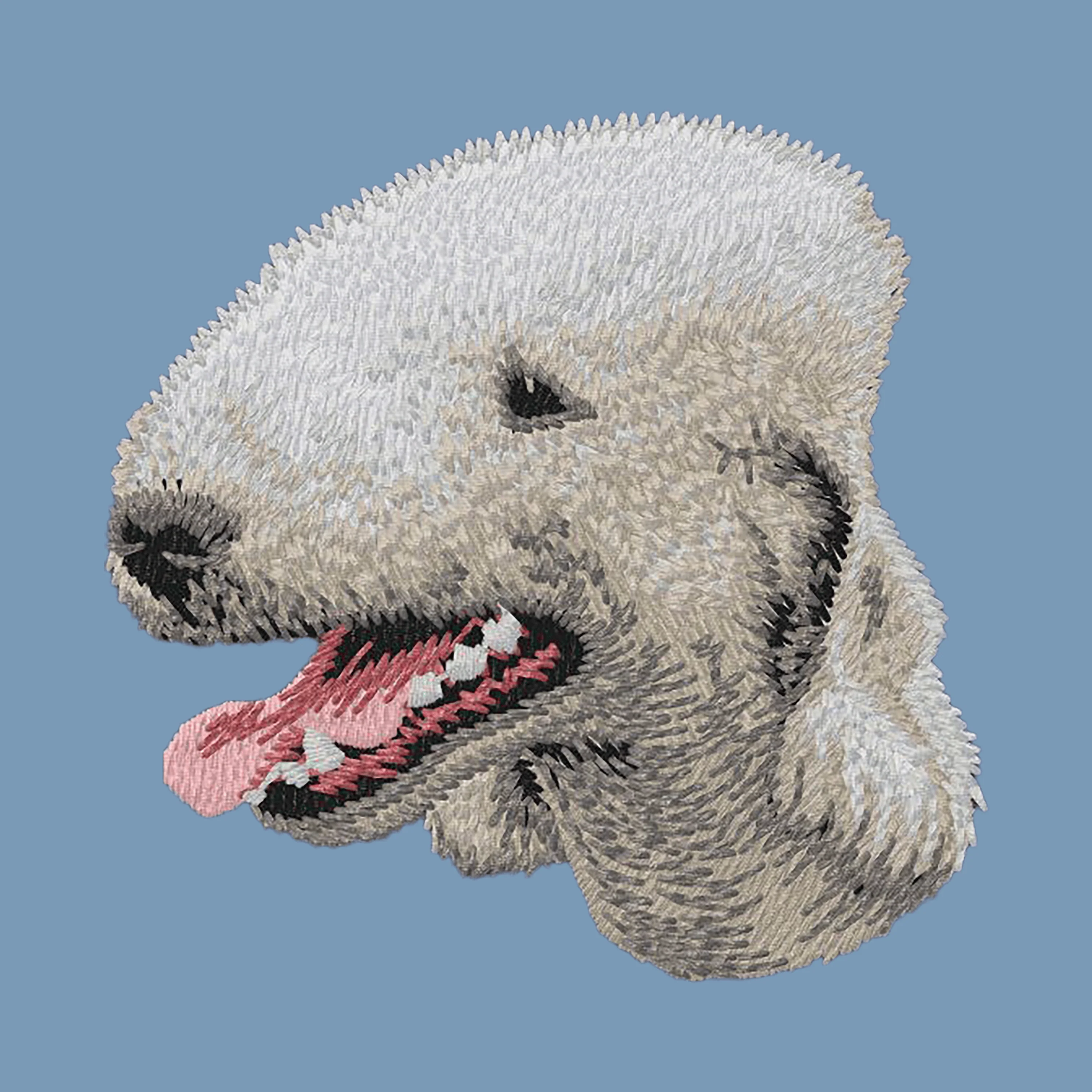 Bedlington Terrier Embroidered Men's Denim Shirt - Image 2