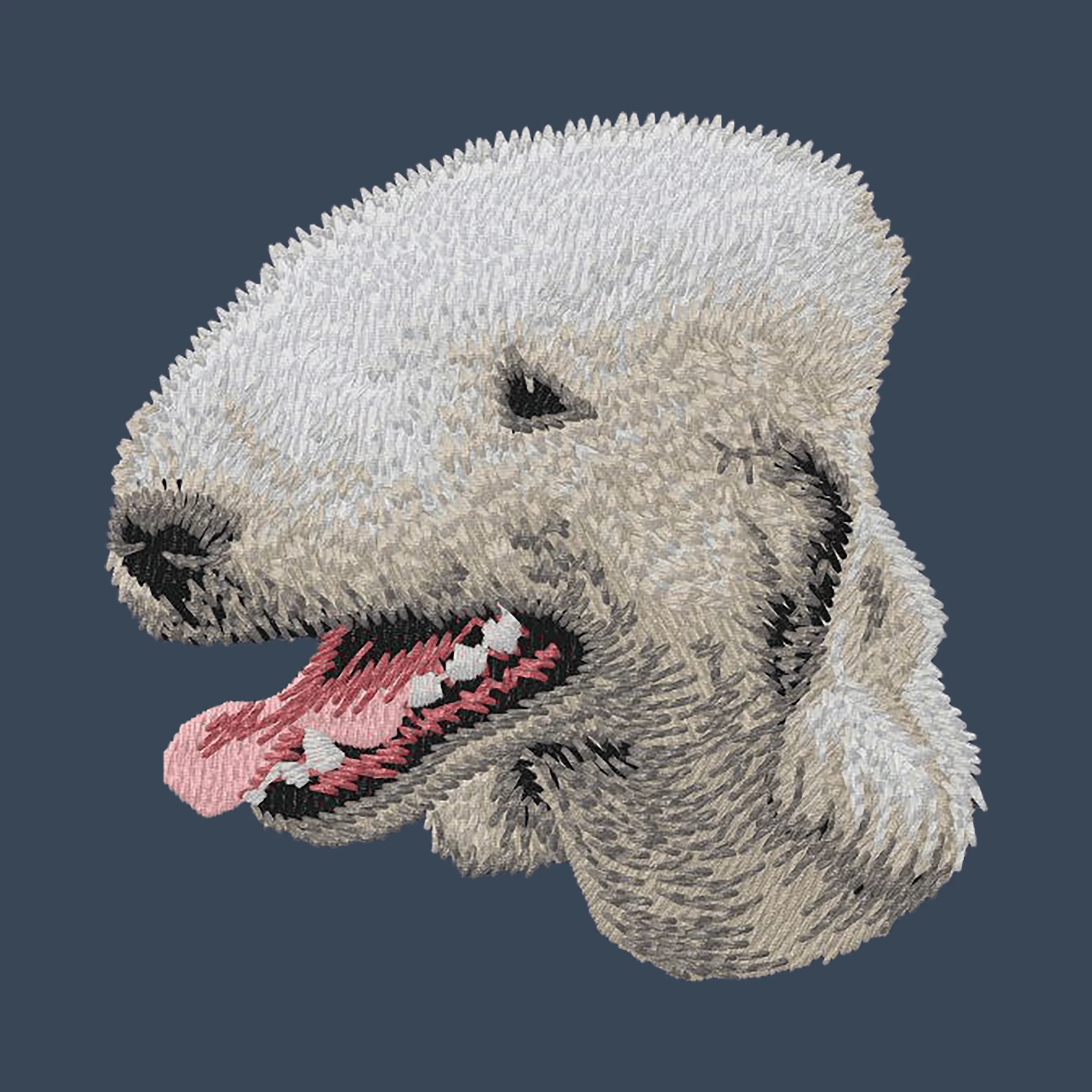 Bedlington Terrier Embroidered Women's Denim Shirt - Image 2